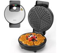 Aigostar Waffle Maker per Waffle a Cuore, Piastre Antiaderenti da 19 cm