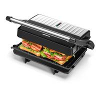 Aigostar York Pro - Tostapane Piastra/Griglia elettrica e Sandwich Maker 3 in 1, con Piastra Antiaderente, 23 x 14,5 cm, Apertura a 180º, Piastra Elettrica per Cucinare 1000W.