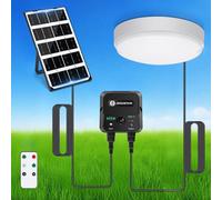 Aigostor Plafoniera LED Solare 35W con Sensore di Movimento e Scatola di Accumulo di Energia, Telecomando, IP65 Impermeabile, Regolabile 6500K, Cavo 8M, Esterno e Interni