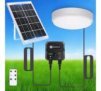Aigostor Plafoniera LED Solare 70W con Sensore di Movimento e Scatola di Accumulo di Energia, Telecomando, IP65 Impermeabile, Regolabile 6500K, Cavo 8M, Esterno e Interni