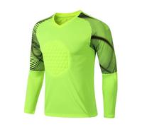 AIGOUT Maglia da portiere imbottita da uomo, divisa protettiva in spugna, a maniche lunghe, abbigliamento da portiere, A, S