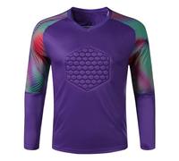 AIGOUT Maglia da portiere imbottita da uomo, divisa protettiva in spugna, a maniche lunghe, abbigliamento da portiere, D, S