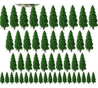 AIGOUT Modellino di alberi da tavolo, albero modello misto, albero montante, paesaggio ferroviario, albero dioro, albero architettonico, mini set di alberi verdi per paesaggio fai da te, 50 pezzi