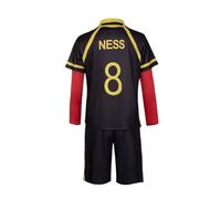 AIGOUT Tuta da calcio per cosplay e cosplay, motivo: Michel Caesar, in jersey della Germania, colore nero e rosso, abbigliamento sportivo da allenamento, set di pantaloncini per Halloween, Maglia No.8