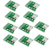 Aihasd 10PCS MICRO USB a DIP Adattatore 5 Pin femmina connettore B tipo PCB Converter