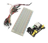 Aihasd 3,3V / 5V Modulo di Alimentazione + 830 Tie Points Solderless Breadboard + 65 PCS Ponticelli Fili Cavo DIY Kit