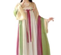 AIHERQG Abito Hanfu primaverile da donna, set di antichi costumi cinesi da fata, costume da festa Hanfu della dinastia Tang for donna(White set,S)