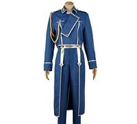 AIHERQG Anime Fullmetal Alchemist Cosplay Roy Mustang Costumi Uniforme Militare Completo Cappotto + Pantaloni + Grembiule(XL)