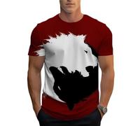 AIHERQG Magliette con Lupo 3D, Maglietta Estiva da Uomo a Maniche Corte con Scollo Rotondo, Traspirante e for Il Tempo Libero(3DL-X56,XXL)