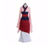AIHERQG Vestito da principessa blu/rosso di Hua Mulan, costume da cosplay for adulti, for bambine e donne, realizzato su misura, costume da palcoscenico for Halloween.(Beige,L)