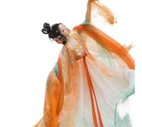 AIHERQG Vestito Hanfu da donna cinese tradizionale con ricamo Hanfu, costume da fata di carnevale femminile, abito arancione Hanfu, taglia forte XL(Style b Set,M)