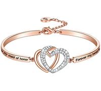 Aihitero Braccialetto rigido per festa della mamma, con scritta in lingua inglese "Always My Sister Forever My Friend", con scritta in lingua inglese "Not Sisters by Blood But Sisters by Heart