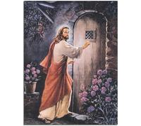 AIHNBF Gesù bussa alla porta su tela, pittura religiosa cristiana, credenza ispiratrice per soggiorno, camera da letto, ufficio, decorazione 50 x 75 cm