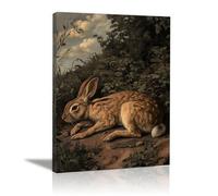 AIHNBF Quadro su tela vintage coniglio animale forestale natura murale casa colonica soggiorno camera da letto decorazione 40 x 60 cm