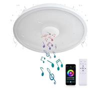 AIHONKON Lampada da soffitto LED intelligente impermeabile con altoparlante Bluetooth, funzione RGB, illuminazione regolabile, controllo tramite l'app Tuya, compatibile con Alexa e Google Home