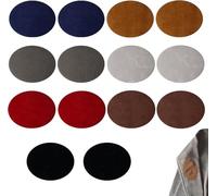 Aihoom 16 toppe termoadesive ovali per gomiti, kit di toppe in tessuto da stirare per rinforzi di abbigliamento, applique da cucito per gomiti e ginocchia, 11 x 14 cm