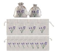 Aihoom Set di 12 sacchetti per lavanda, vuoti in cotone naturale, sacchetti profumati riutilizzabili per armadi e cassetti, due dimensioni, antitarme naturale(4 x 9 x 12 cm + 8 x 8 x 10 cm)