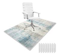 AIHSUMC Tappetino antiscivolo per sedia da ufficio, 122 x 92 cm, resistente ai graffi, decorazione per pavimenti duri, parquet in laminato, ufficio e soggiorno