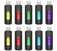 Aiibe Chiavetta USB 2.0 da 128 GB, confezione da 10 unità flash da 128 GB, per PC portatile (rosso, verde, ciano, giallo, viola)