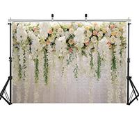 AIIKES 2.1Mx1.5M/7x5piedi Nuziale Fiori Parete Fondale Tenda Floreale 3D Rosa Nozze Festa Fotografia di Sfondo Foto Bambino Doccia Compleanno Foto Puntelli 11-490