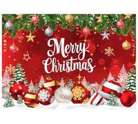 AIIKES 7 x 5 ft Buon Natale sfondo rosso campana di Natale decorazione festa sfondo XY207