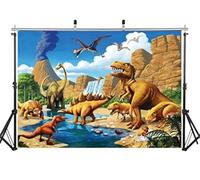 AIIKES 7x5FT Dinosaur World Park Fotografia Sfondo Bambini Giungla tropicale Safari Sfondo Ragazzo Bambino Sfondo di compleanno Torta Decorazione da tavola Banner Galleria fotografica Puntelli 11-510