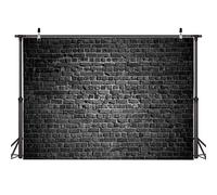 AIIKES 7x5FT Vinile Fotografia Sfondo Nero Muro di Mattoni Retrò per Ritratto - 11-894
