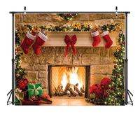 AIIKES Merry Christmas, sfondo per feste di famiglia, 3 x 2,4 m, decorazione per feste di famiglia, sfondo "Happy New Year", tema caminetto, fotografia, bandiera, accessori da studio, 11-209