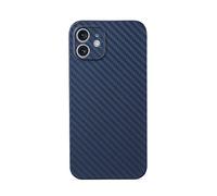 aiino italian ideas Custodia Skin per iPhone 12, Cover Blu Notte iPhone 12 con effetto Fibra di Carbonio, Antiurto e Anti Graffio, Compatibile con MagSafe, Qualità Italiana - Blu