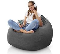 Aiire Pouf Poltrona a Sacco XXL - Puffo per Sedersi Design con Imbottitura per la Camera da Letto - Puff Gigante per Bambini, Bean Bag Chair o Puf Gamer - Pouffe Salotto Grigio