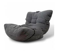 Aiire Pouf Poltrona Design in Cotone - Puffo per Sedersi XXL Moderno, Pouffe Salotto o Camera da Letto per Bambini o Gamer - Bean Bag per lettura o Puf Cuscini da Pavimento Grigio Scuro