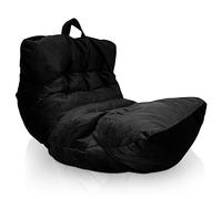 Aiire Pouf Poltrona Design XXL - Puff per Sedersi in Velluto Persiano Premium Imbottito per Camera da Letto, Gaming o Relax - Puf a Sacco Moderno per Adulti o Bambini Nero