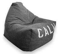 Aiire Pouf Salon moderno di design dipinto a mano - Pouf con imbottitura inclusa per la decorazione della stanza dei giovani - Bean Bag Chair Piccolo, pouf per bambini o cuscino da pavimento grigio