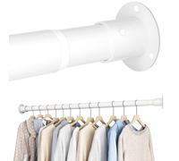 Aiitomg Asta Appendiabiti Estensibile, Barra Appendiabiti con Kit di Montaggio Incluso, Asta per Armadio Appendiabiti per Armadio e Guardaroba, Bianco, 45-68 cm (Diametro 25 mm)