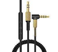 Aiivioll Cavo audio di ricambio compatibile con cuffie Marshall Major 1/Major 2/Major 3/Marshall, cavo di prolunga audio stereo avvolto con microfono remoto e controllo del volume (nero)