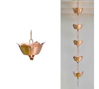 AIJILI Catene for la Pioggia, Grandi Catene for la Pioggia a Forma di Loto, in Lega di ABS/Alluminio/Rame, Decorative, for grondaie, pluviali di Ricambio for grondaie.(Gold,3.5m/11.5ft)