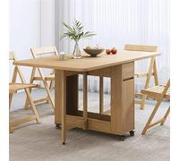 AIJILI Set tavolo da cucina pieghevole, tavolo pieghevole in legno con 4 sedie, tavolo da cucina mobile tavolo da pranzo allungabile for cucina ristorante soggiorno sala da pranzo