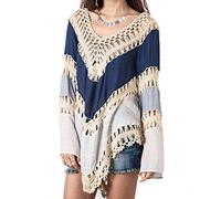 AiJump Donna Crochet Tunica Abito da Spiaggia Parei Copri Bikini Costume da Bagno Cover Up