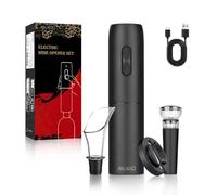 AIKARO - Cavatappi Elettrico Apribottiglie Elettronica Automatico per Vino, Ricaricabile (Set A)