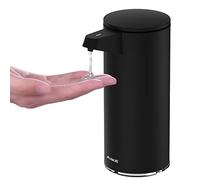AIKE AK1333 Dispenser di Sapone Automatico, 280 ml USB Ricaricabile Dispenser di Sapone Liquido in Acciaio Inossidabile Nero Opaco