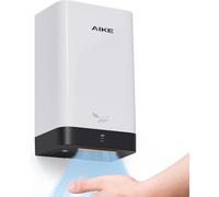 AIKE Asciugamani Ultra Compatto, più Piccolo di Un Foglio A4, Sostituisce l'Asciugamano di Carta nel Bagno, 900W 220V, Alta velocità, ABS Resistente, Bianco AK2822