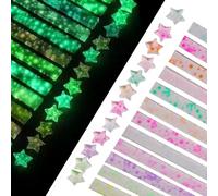 Aikeis 12 modelli, per un totale di 210 origami stellari luminosi con dodici costellazioni, origami stellati, strisce decorative colorate di carta, stelle portafortuna