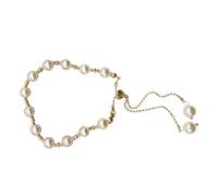 Aikeis Grazioso piccolo braccialetto di perle fresche da donna, regolabile in oro perla, bracciale rotondo di perle, gioielli, Eine Grösse, Plastica, Opale