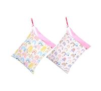 Aikelai 2 Pezzi/4 Pezzi Borsa Pannolini,Borsa per Pannolini Impermeabili,Wet Bag Pannolini Lavabili,Sacchetto del Pannolino Riutilizzabile,Wetbag per Beach Swimming Pool Gym (2 Pezzi-Rosa)
