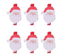 AIKENR - Mini mollette natalizie in legno con Babbo Natale, decorazione per memo foto, mollette per foto, decorazioni natalizie e bomboniere