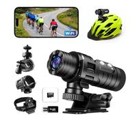 AIKER Dash cam Moto Professionale,Versione Aggiornata WiFi Action Cam IP66 Impermeabile,1080PHD&Angolo Ampio Di 120°Telecamera Moto,Regolazione Automatica Del Livello Dashcam Moto,Facile Da Collegare