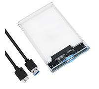 Aikeys Case Esterno per Disco Rigido 2.5",USB3.0 Enclosure Hard Disk Caso per SSD HDD SATA I II III 7/9.5mm,Supporto UASP,Tool Free.Trasparente
