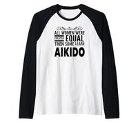 Aikido Arti Marziali Donne Combattente Divertimento Ragazza Sensei Studente Maglia con Maniche Raglan