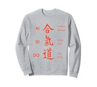 Aikido Arti Marziali Giapponese Kanji Harmony Energy Way Design Felpa