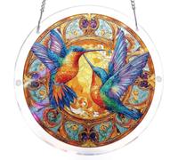 Aikimfuly Puzzle in acrilico, acchiappasole, rami dell'amore, vetro colorato, da appendere alla finestra, regalo per donne (ali gemelle di splendore, 1S (18,8 x 18,8 cm)